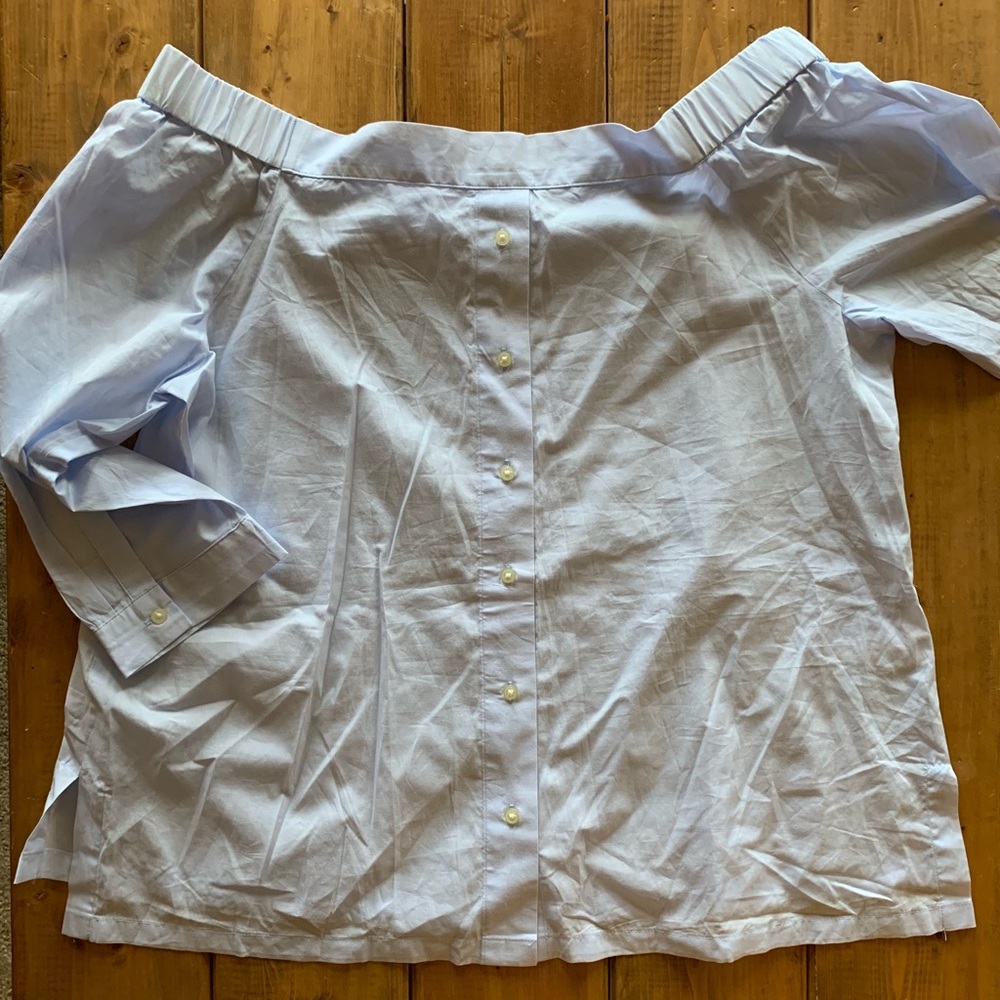 Loft - Light blue off the shoulder shirt